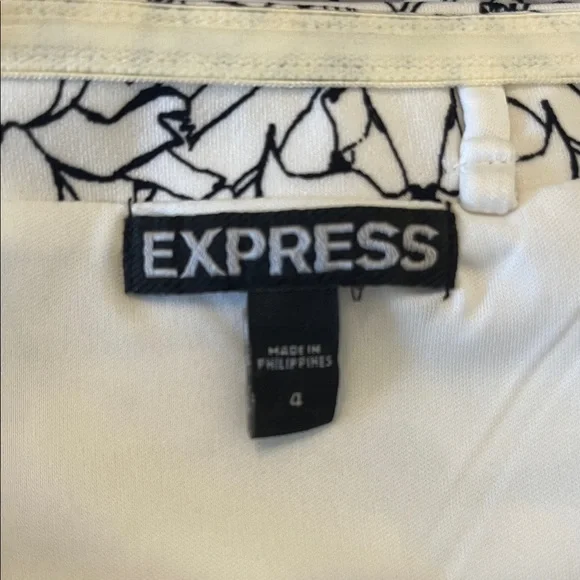 Express Black & White Floral Striped Strapless Bodycon Dress Size 4 - Picture 8 of 8